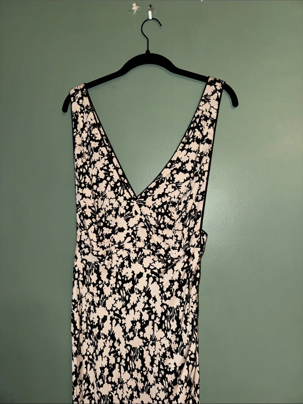 Free People Oh La La Bias Midi Dress in a black and cream floral print 10